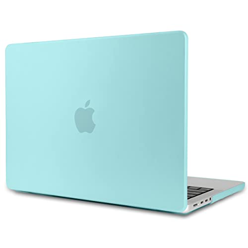 TWOLSKOO 2024 2023 2022 2021 MacBook Pro 14 ケース A2918 A2992 A2779 A2442 M3 M2 M1 Pro 対応 耐衝撃 排熱機能 改良型 マット ハードケース (シアン)