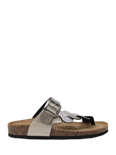 Sandales d'été Valleverde Platine avec clip doré pour femme