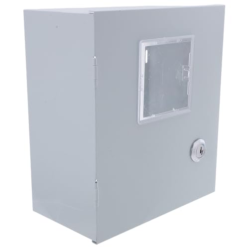 Caja eléctrica MAGICLULU con puerta transparente de hierro blanco para medidor exterior