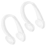 鼻栓 ノーズクリップ 2個セット 3色 ブラック/ブルー/ホワイト 水泳 玩水 トレーニング用 シリコン製 軽量設計 防滑仕様 大人子供兼用 (ホワイト)