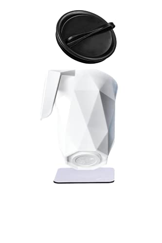 silwy® Tasse en plastique TO-GO, nano gel pads métalliques WHITE inclus