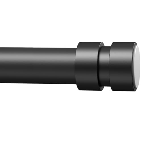 Image of BRIOFOX Tension Curtain Rod Adjustable 32 to 78 inch - Spring Tension Shower Curtain Rod for Window or Bathroom No Drilling Non Slip, Matte Black