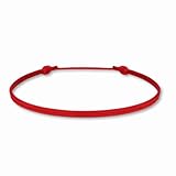 Thin Red Cord Bracelet - Waterproof Nylon Adjustable Surfer String Friendship Bracelet for Men, Women, Teens - Unisex Vegan Lightweight Summer Beach Accessories