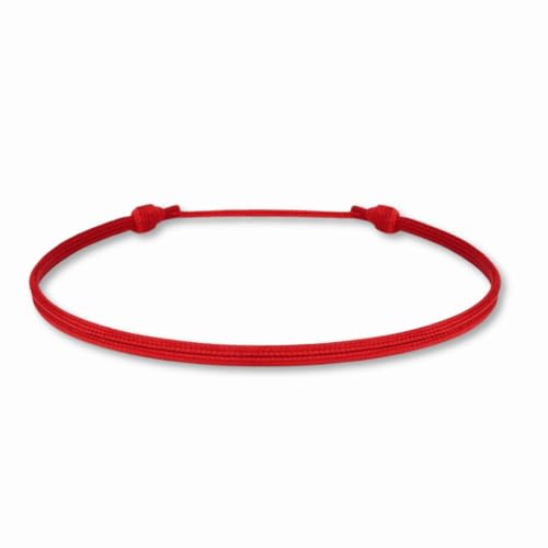 Luck Strings Thin Red Cord Bracelet - Waterproof Nylon Adjustable Surfer String Friendship Bracelet for Men, Women, Teens - Unisex Vegan Lightweight Summer Beach Accessories