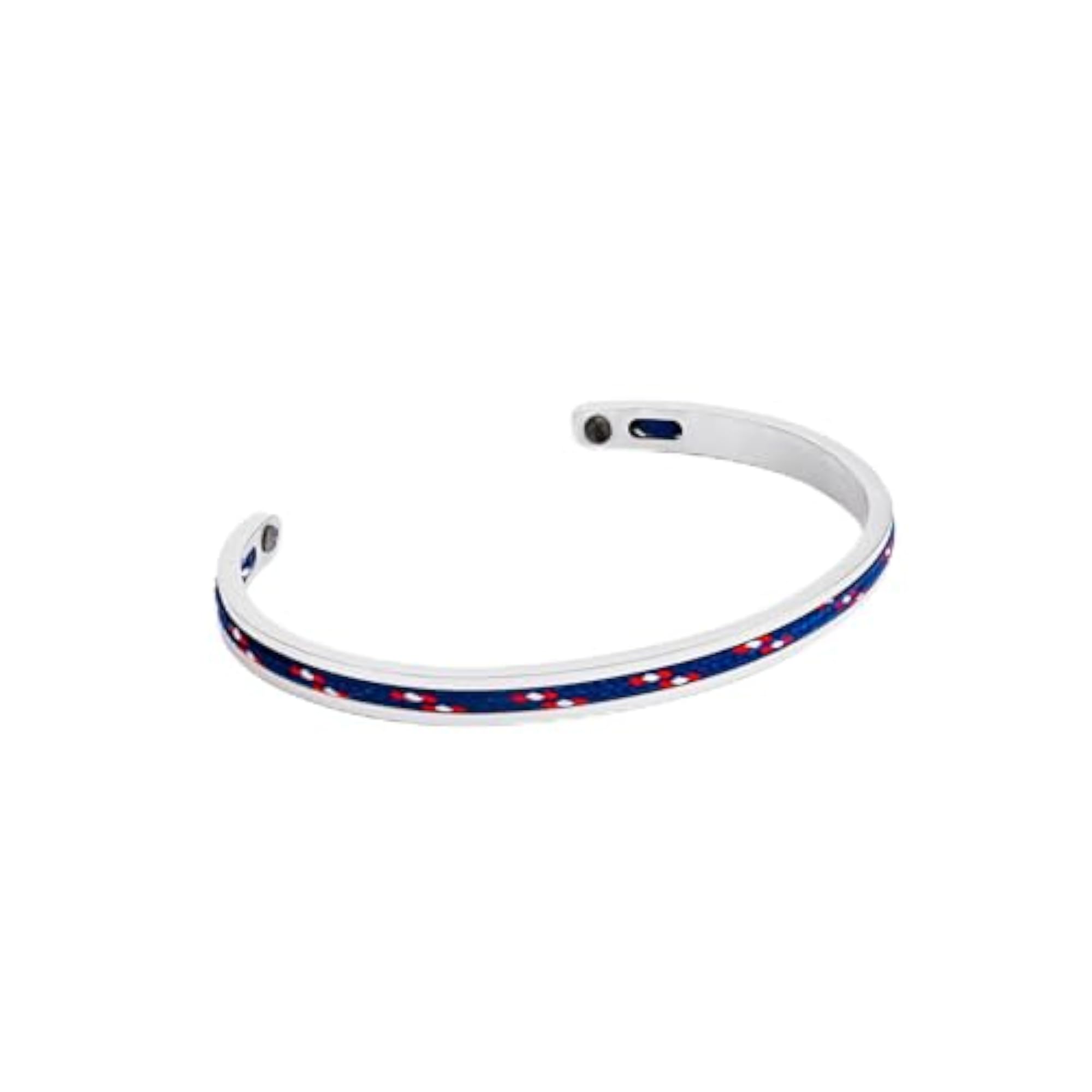 316L Stainless Steel Organic Fabric Cuff Bracelet for Men