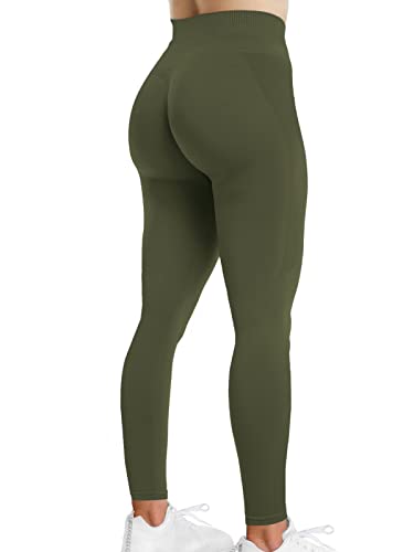 A AGROSTE Amplify Nahtlose Butt Lifting Leggings für Frauen Booty Hohe Taille Workout Yoga Hosen Scrunch Tiktok Gym Leggings, 1-grün meliert, M Cover