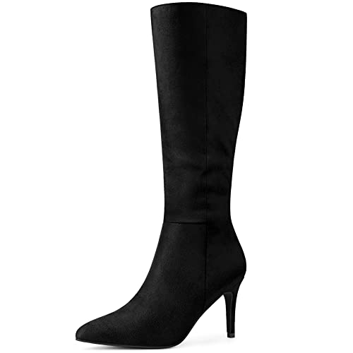 Perphy Pointed Toe Side Zip Stiletto Heel Tall Boot Thigh Knee High Boots for Women