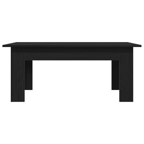 Table basse moderne robuste chêne noir 100 cm stable - 8
