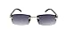 Flawless Slim Dean Rimless Sunglasses Rectangular Metal & Wood Art Glasses (Black)