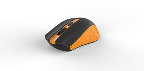 Wireless Mouse Computer Bluetooth Mouse Silent PC Mause Rechargeable Ergonomic Mouse 2.4Ghz USB Optical Mice for Laptop PC (Orange)