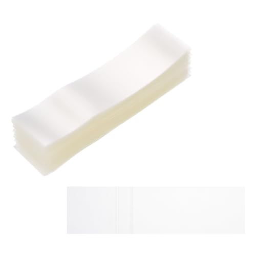 Image of PATIKIL 105x28mm PVC Perforated Shrink Bands, 1000Pcs 0.05 mm /2 Mil Thickened Heat Shrink Seal Wrap Fit for 2.25 inch-2.5 inch Cap Diameter Essential Oil Bottles Jars Cans Tin, Clear
