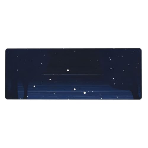 Tapis de clavier Night View 80x30 cm bleu foncé pour le bureau
