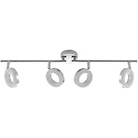 LED Proyector, foco 'Tioklia' (Moderno) en Plateado hecho de Metal e.o. para Salón & Comedor (4 llamas,) de ELC | foco empotrado, lámpara de techo, lámpara de pared