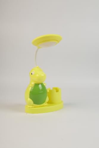 Image of Lexton 11.7 Inch Rechargeable Dinosaur LED Table Lamp with Pen Holder & Sharpener | USB Charging, 2 Light Modes, Switch Control, Kids Study Desk Lamp for Bedroom, Reading & Gift
