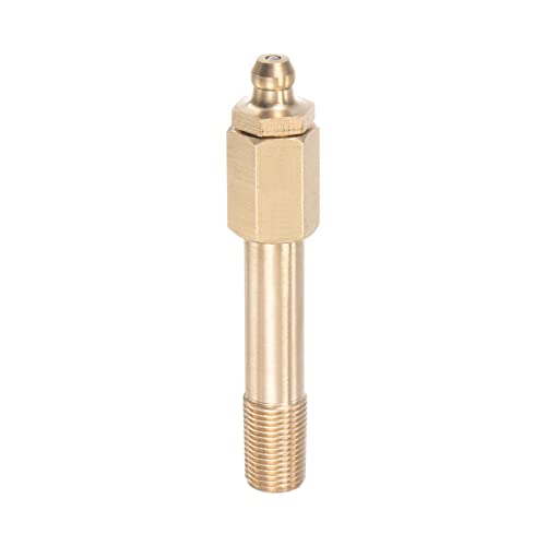 Image of uxcell Brass Straight Grease Fitting G1 /8 Thread 60mm Length Hydraulic Grease Fitting Accessories