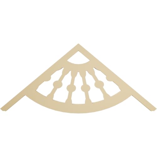 48"W x 20"H x 1 1/2"P (10/12) Pitch Classic Wagon Wheel Signature Urethane Gable Pediment, Primed Tan