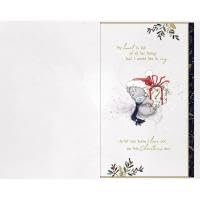 Me To You Bear Husband Handmade Christmas Card, Grey and Blue, 7" x 11" - Image 2