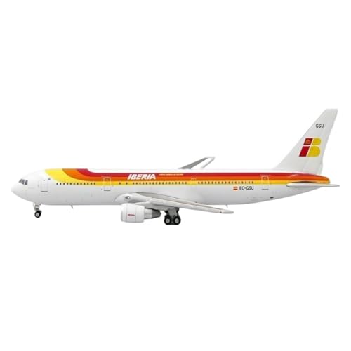 Modelo de avión B767-300ER EC-GSU escala 1:400 coleccionable rojo realista con soporte de gala