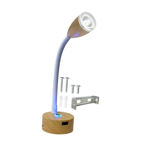 Qianly Lámpara de Lectura LED con Dimmer Táctil y Cuello Orientable Estructura de Aluminio Resistente y Diseño Minimalista Adecuada para Dormitorio, Blanco