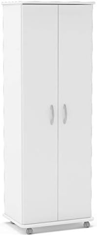 Armário Multiuso Limeira Alto 2 Portas 8 Prateleiras Branco Polit...
