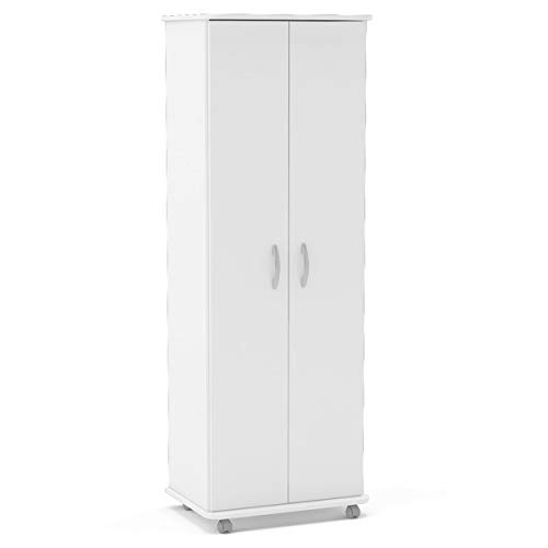 Armário Multiuso Limeira Alto 2 Portas 8 Prateleiras Branco Polit...