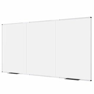 VIZ-PRO Large Magnetic Whiteboard/Foldable Dry Erase Board, 96 X 48 Inches, Wall Mounted White Board for School Office and Home 8' x 4'