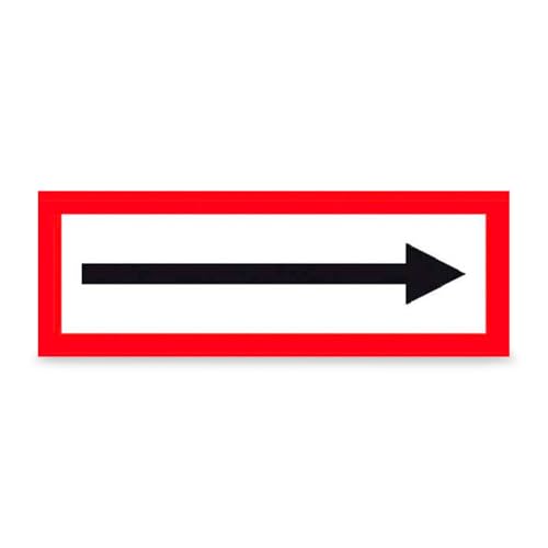 Betriebsausstattung24 Hinweisschild -> (Richtungspfeil) - Aluminium, geprägt - 29,7 x 10,5 cm - DIN 4066 (D2) - Feuerwehr