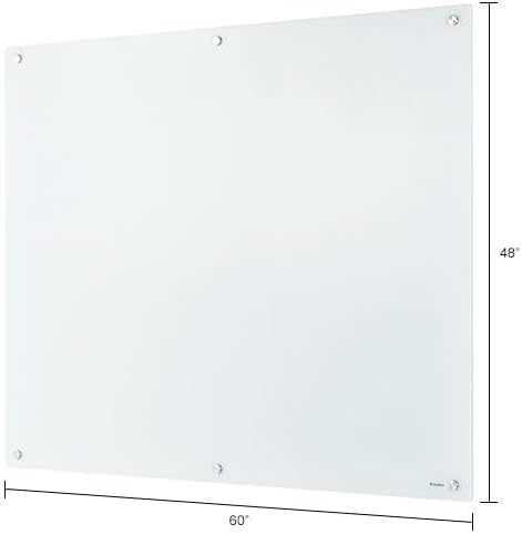 Large White Magnetic Glass Dry Erase Calendar Board