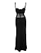 Women’s Cocktail Dress Sexy Lace Hollow Out Transparent Sleeveless Spaghetti Straps Slim Fit Maxi Party Club Evening Dress A-Black
