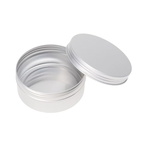 FRCOLOR 10 Szt. Sztuk Aluminiowych Pojemników Kosmetycznych z Gwintowanym Zamknięciem Okrągłe Puszki Do Kremów i Olejków Wielofunkcyjne Bezpieczne i Łatwe Do Otwierania Srebrne