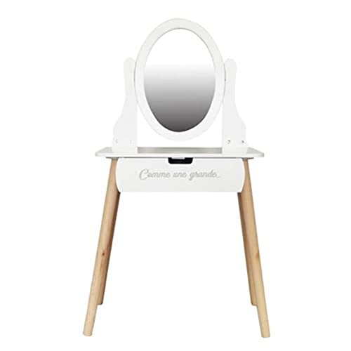 HOME DECO KIDS HD6742 TOCADOR Infantil 55x30x109 CM, Polyester, Blanco, 55.00 x 30.00 x 109.00 cm