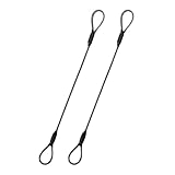 3.3mm Steel Wire Rope Outdoor Travel Security Cable Lock,Braided Steel Coated Safety Cable Luggage Lock,Safety Cable Wire Rope Chain Lock Double Loop Lightweight (Black, 24in/2Pcs)