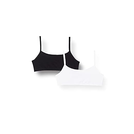 NAME IT Mädchen Nkfshort Top 2p Solid Noos Bustier, Schwarz (Schwarz Black), 146-152 (2er Pack) 4 Schiesser Mädchen Mädchen Spaghetti Trägertop Bustier, Mehrfarbig 1, 152 EU