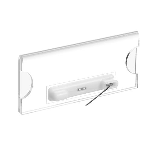 Image of Shuban 10Pcs Name Badges with Pins for School Work Name Badge Holder for Clothes Clear Acrylic Sign Display Holder DIY Blank Id Holders Printable Name Label for Work Business Classroom