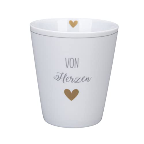 Krasilnikoff Happy Mug - Taza, diseño de corazones blancos