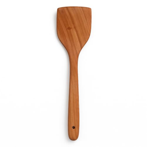 Image of Cooker&Mixer Bamboo Spatula Set of 4 - Handmade Natural Kitchen Utensils | Non-Stick Safe, Heat-Resistant, Eco-Friendly | Flippers, Turners, Scrapers & Servers