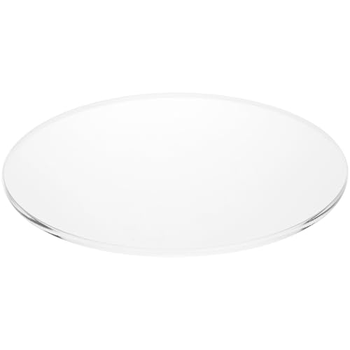 Plymor 8" W x 8" D x 0.25" H Clear Round Economy Display Base (3 Pack)