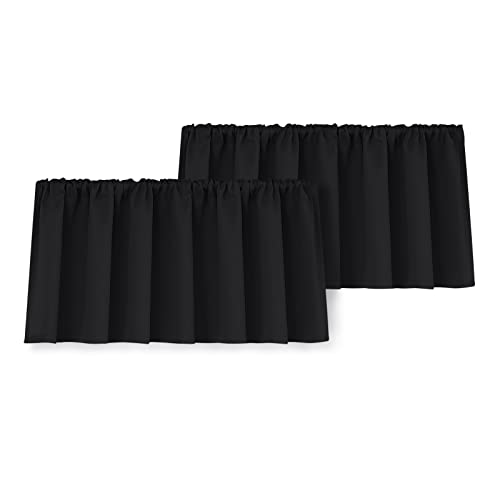 Yakamok 18 Inches Long Blackout Curtain Valances for Kitchen Windows - 2 Panels Blackout Window...