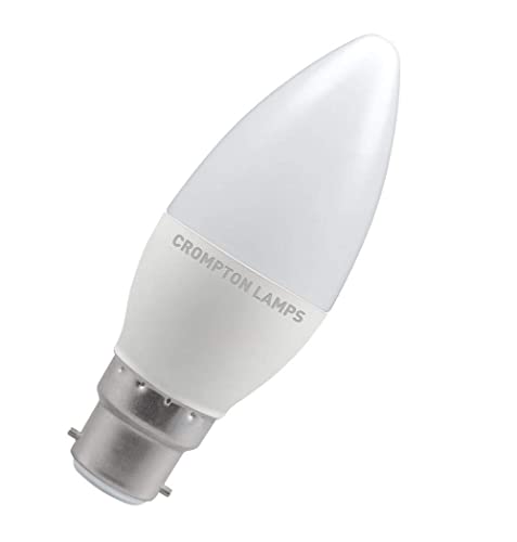 Crompton Lamps LED Candle 5.5W BC-B22d (40W Equivalent) 2700K Warm White Opal 470lm BC Bayonet B22 Frosted Light Bulb