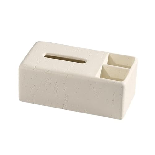 Porte-boîtes de mouchoirs blanc avec double compartiment de tri - 2