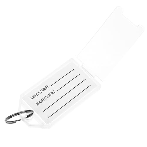 COOLHIYA Étiquettes à Bagages Réutilisables et Faciles à Utiliser en Plastique Blanc Couvercle Rabattable Lot de 30 pour Clés et Valises en Hôtel ou...