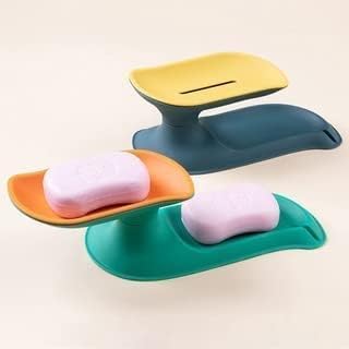 Image of SPIREX 360 Degree Rotating Double Layer Soap Box | Soap Dish Storage | Water Drain Soap Holder | Soap Case | Plastic Home /Kitchen /Bathroom Accessories | Soap Tray (Pack of 1,Multicolor)