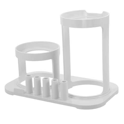 Soporte de irrigador bucal blanco anticaídas y organizador de hilo dental higiénico para baño