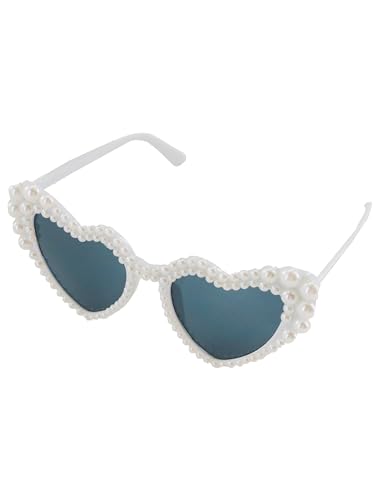 Deiters Herz Brille mit Perlen Weiß