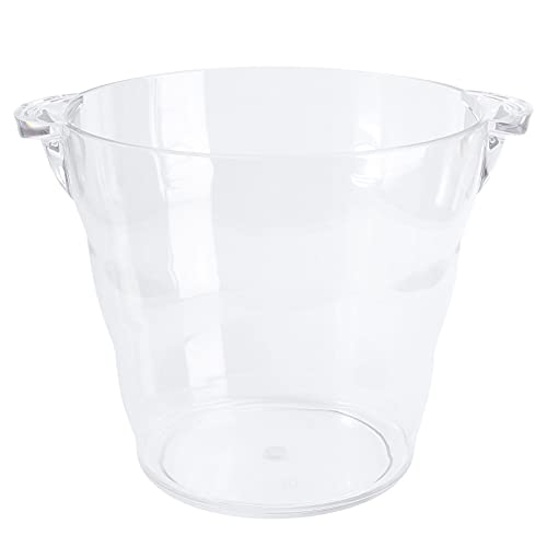FUNNETOYU Cubo De Hielo Acrílico Transparente 9.8l Grande para Bar, Contenedor Resistente y Ligero para Almacenar Cubitos De Hielo, Uso Profesional Restaurantes y Hogar