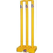 CW Heavy Plastic Wicket Stump Set for Cricket Play Gully Ground Wicket Set Yellow