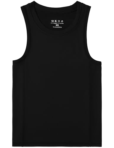 Boys Compression Tank Tops, 3 Pack Athletic Quick Dry Sleeveless Undershirts, Tagless Base Layer Shirt for Youth Kids2