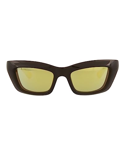 Bottega Veneta Square/Rectangle Sunglasses Brown Brown Gold Luxury Eyewear Made In Japan Injection Frame Designer Fashion for Everyday Luxury