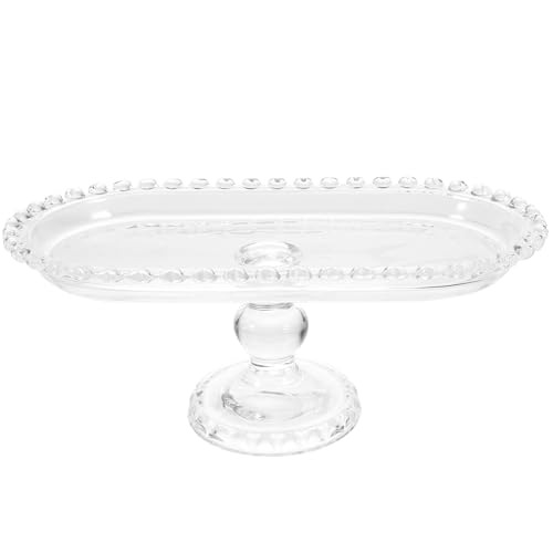JOYOFREELY Plato Oval de Vidrio para Servir Frutas Base Elegante y Delicada para Organizar Alimentos y Presentar Dulces Hogar