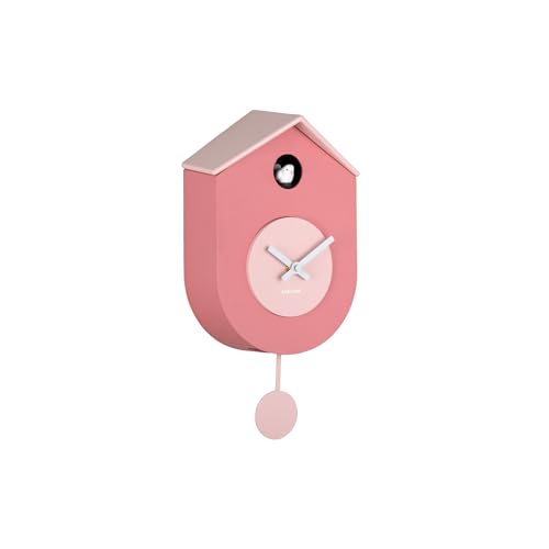 Karlsson Reloj de Pared Grato Cucú   Rosa Claro   9.2x17.5x33.2cm   Rectangular   Termoplástico   Reloj de Pared Moderno para Salón   Relojes de Pared   Reloj Cucú